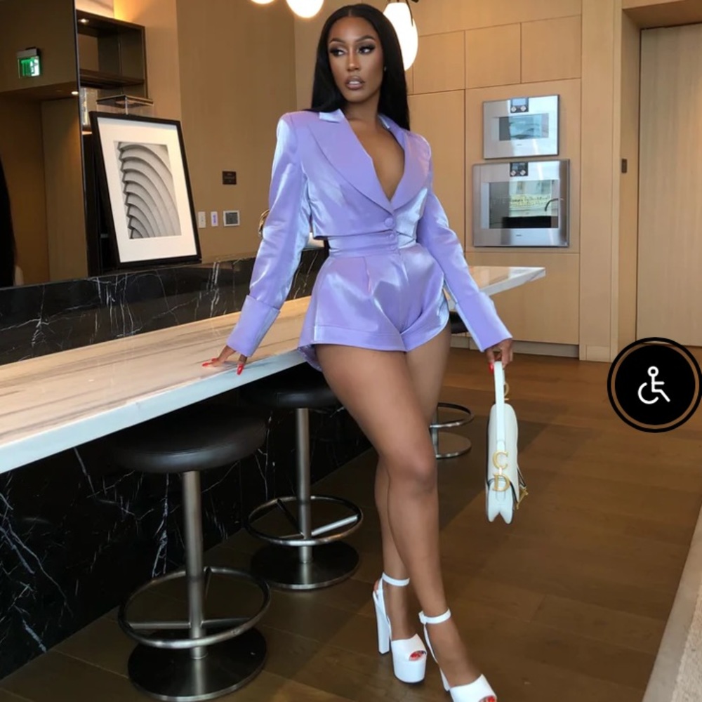 Lavender Short Blazer Set
